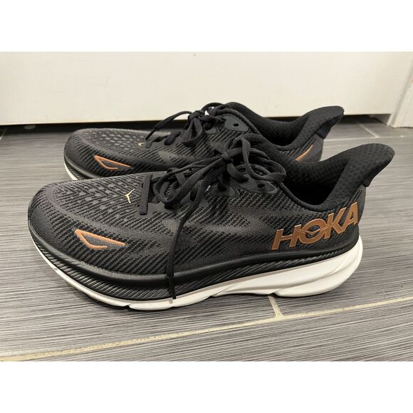 Hoka One One Clifton 9 Women's Black/Rose Gold Running Shoes Size 8.5D WIDE - Picture 3 of 6